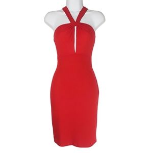 NEW Imagenation Red Halter Neck Bodycon Stretchy Dress Medium